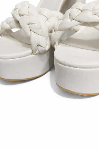 Sandalias Guess Blancas Plataforma Tiras Trenzadas