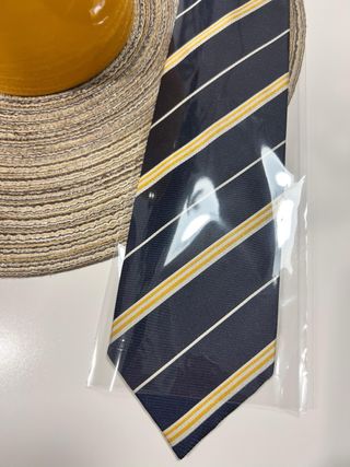 Cravatta uomo righe blu e gialle