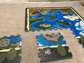 Tapete infantil puzzle mapa pirata