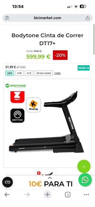 Tapis roulant Bodytone DT17+