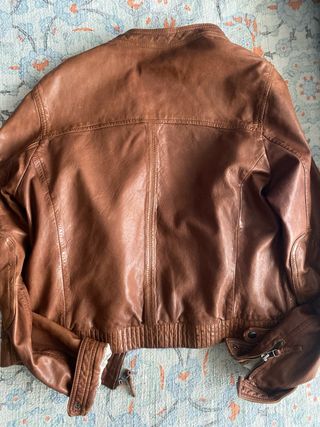 Cazadora Piel Mujer Massimo Dutti Marrón