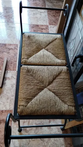 Banqueta forja y anea buen estado