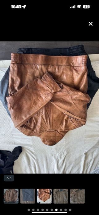 Cazadora Piel Marrón Auténtica