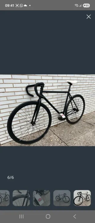 Bicicleta Fixie Negra con frenos y sillín nuevos