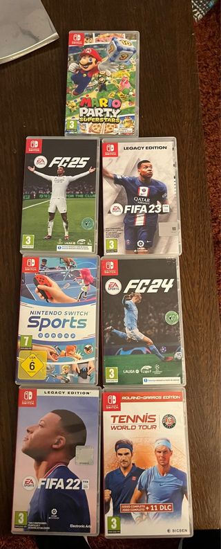 Lote 7 Giochi Nintendo Switch: Mario, FIFA, Tennis