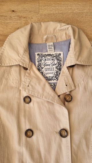 Trench Zara Beige Foderato Bambina 13/14 Anni