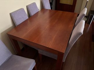 Mesa extensible 120x90 y 6 sillas