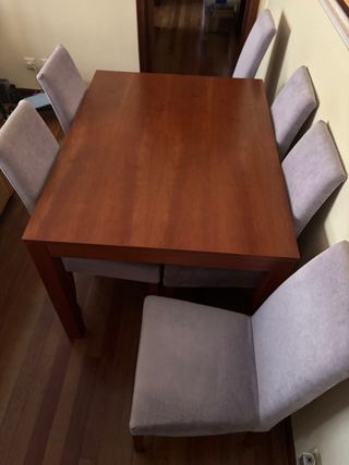 Mesa extensible 120x90 y 6 sillas