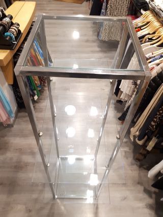 Expositor Acero Inoxidable y Cristal