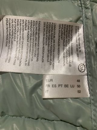 Plumífero mujer azul y verde