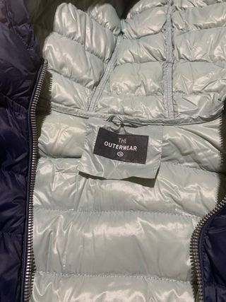 Plumífero mujer azul y verde