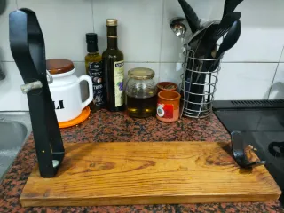 Soporte Jamonero Metal y Madera