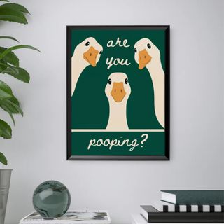 Stampa bagno "Pooping" Quadro con cornice 40x30