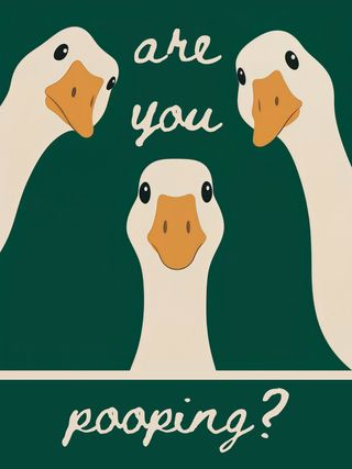 Stampa bagno "Pooping" Quadro con cornice 40x30