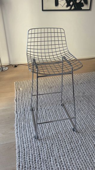 Taburete alto HKLIVING metal plateado