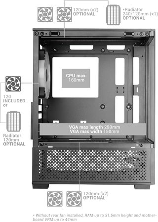Mars Gaming MC-SE2 Caja Gaming MicroATX Cristal
