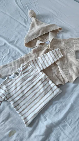 Conjunto infantil chaqueta y camiseta 3-9m