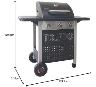 Barbacoa Gas 3 Quemadores Toledo