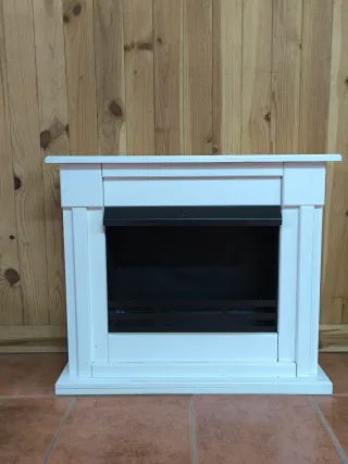 Chimenea de bioetanol blanca