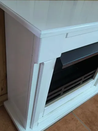 Chimenea de bioetanol blanca