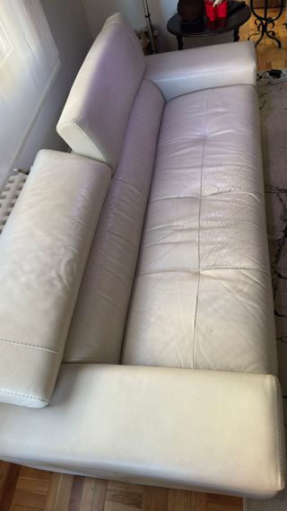 Sofá de Piel Natuzzi Blanco