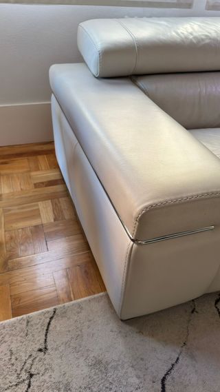 Sofá de Piel Natuzzi Blanco