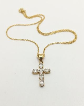 Collar Cruz Oro y Circonitas