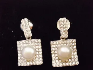 Pendientes Plata 925, Perla natural y Circonitas