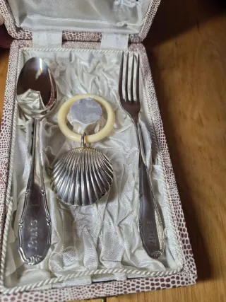 Cubiertos de alpaca para bebé, nacimiento