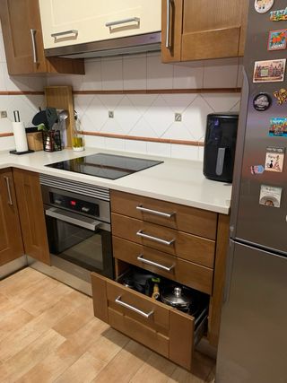 Muebles de cocina madera de roble y Silestone