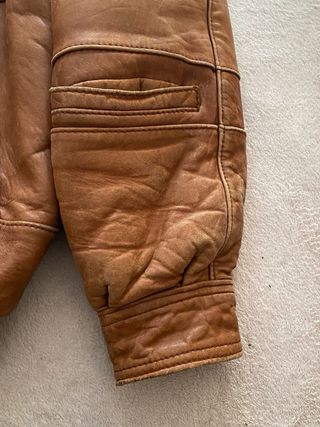 Cazadora Piel Vintage Marrón cuello desmontabledes