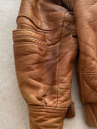 Cazadora Piel Vintage Marrón cuello desmontabledes