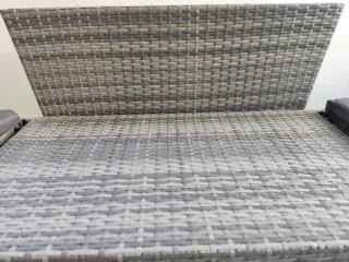 Sofá de jardín ratán gris