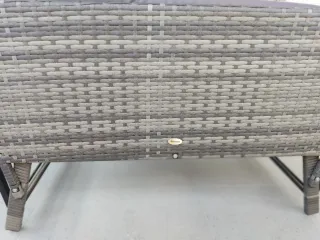 Sofá de jardín ratán gris