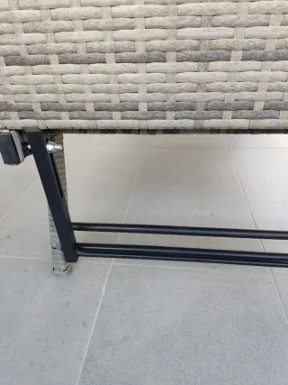 Sofá de jardín ratán gris