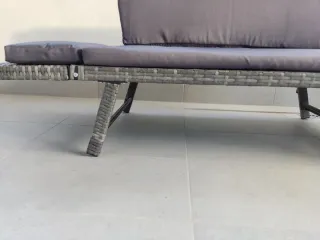 Sofá de jardín ratán gris