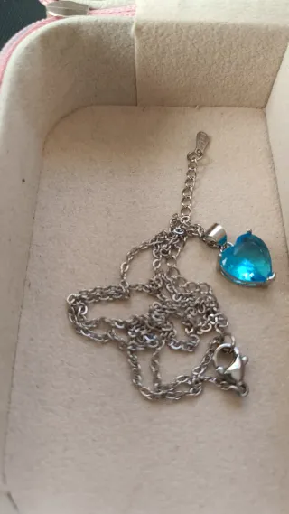 Collar Corazón Azul Plata