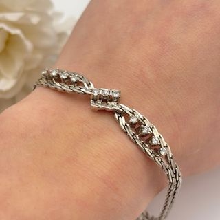 Pulsera de oro blanco 18kt con diamantes