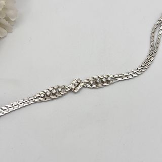 Pulsera de oro blanco 18kt con diamantes