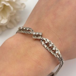 Pulsera de oro blanco 18kt con diamantes