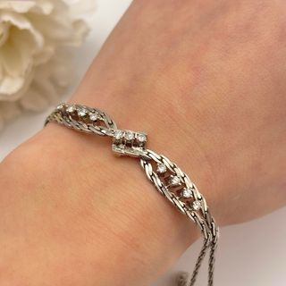 Pulsera de oro blanco 18kt con diamantes