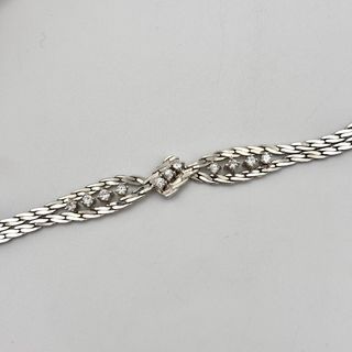 Pulsera de oro blanco 18kt con diamantes
