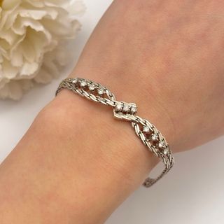 Pulsera de oro blanco 18kt con diamantes