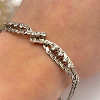 Pulsera de oro blanco 18kt con diamantes