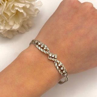 Pulsera de oro blanco 18kt con diamantes