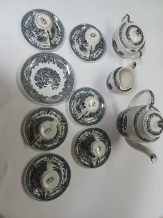 Serviço de chá Sacavém preto e branco