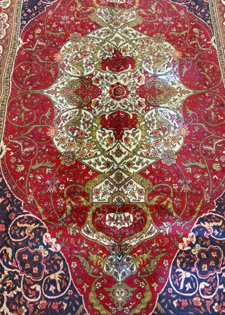 Tappeto in Lana e Seta Floreale Multicolore