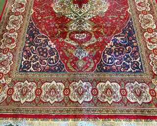 Tappeto in Lana e Seta Floreale Multicolore