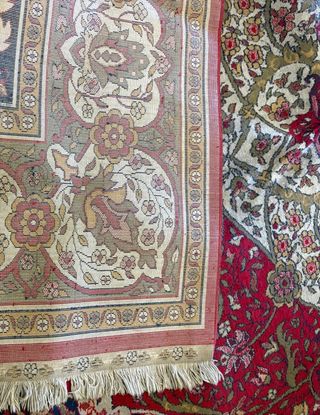 Tappeto in Lana e Seta Floreale Multicolore