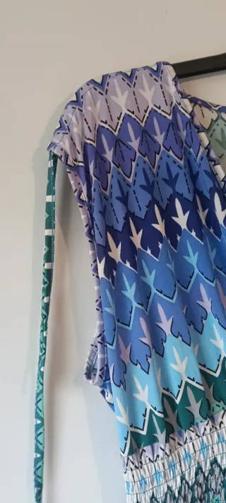 Mono corto  Viral zigzag azul/verde M-L Nuevo